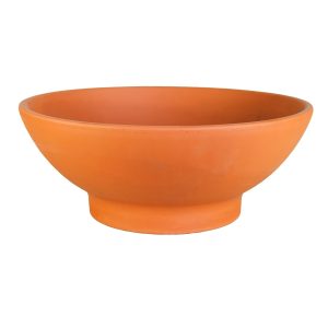 A Eurocotta Garden Bowl Traditional Orange terracotta pot for plants in the garden