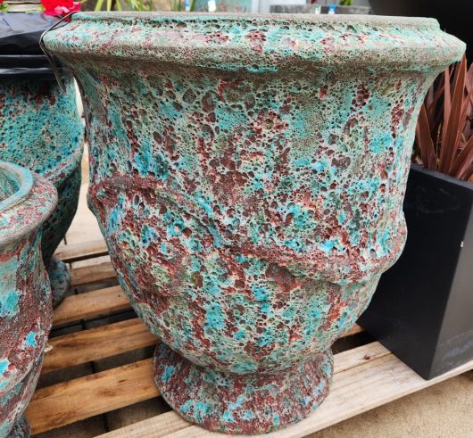 SEAFOAM FRENCH URN POT AQUA