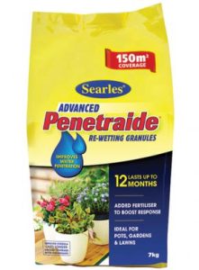 Bag of Searles 'Penetraide' re-wetting granules, 25kg, ideal for pots, gardens, and lawns. This Searles 'Penetraide' covers 150m² and lasts up to 12 months.