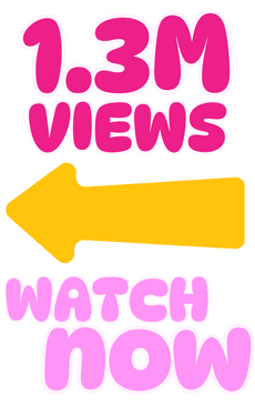 A graphic featuring "1.3M Views" in large pink letters, accented by a contemporary yellow arrow pointing left, with "Watch Now" elegantly displayed below in stylish pink letters.